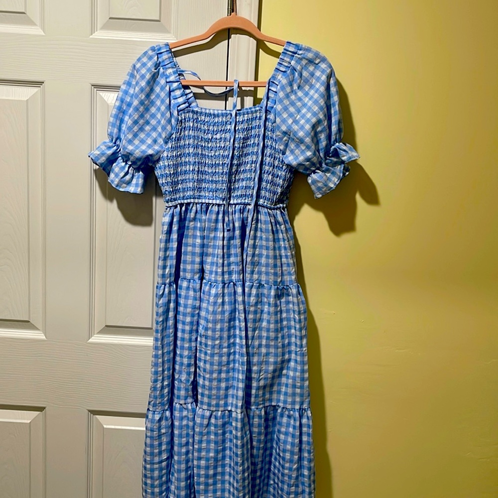 Blue gingham dress Midi